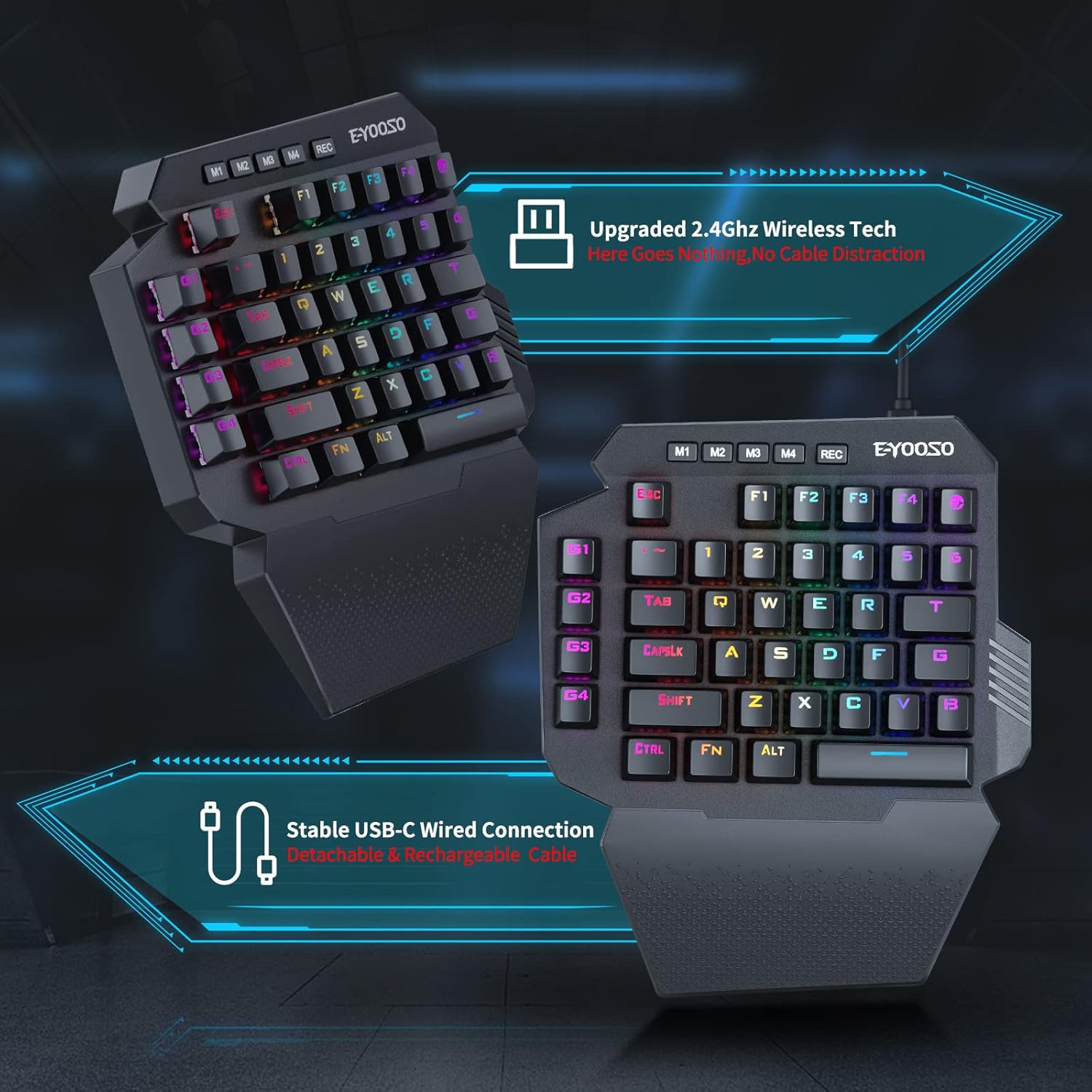 Teclado Mecánico Inalámbrico p - Gaming Keyboard 1 Hand reseña y precio