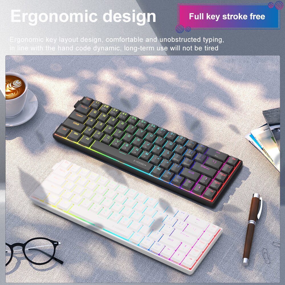 E-YOOSO A68 RGB Mini teclado m - Gaming Keyboard Bundle reseña y precio