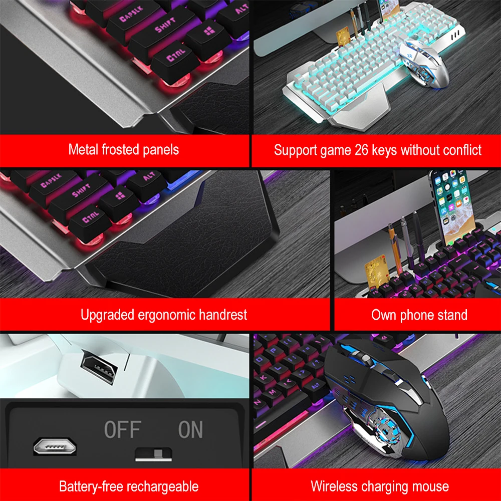 Teclado y ratón inalámbricos K - Gaming Keyboard Bluetooth reseña y precio