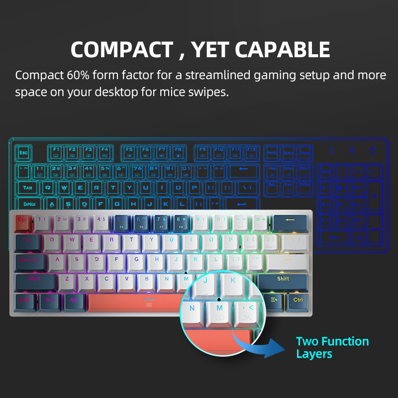 K500-B61 Machenike Mini Keybao - Gaming Keyboard Blue reseña y precio